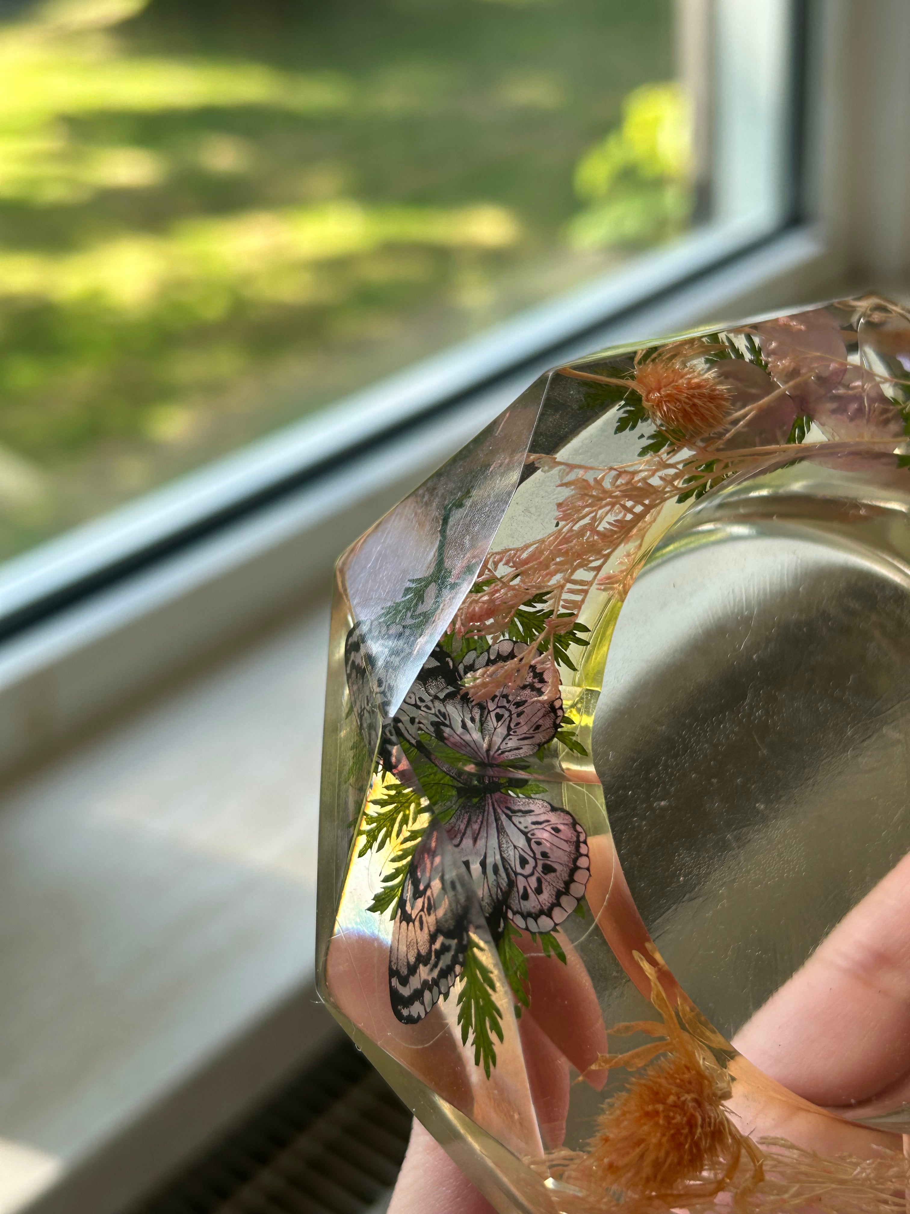 Peachy Floral Resin Ashtray (L)