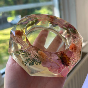 Peachy Floral Resin Ashtray (L)