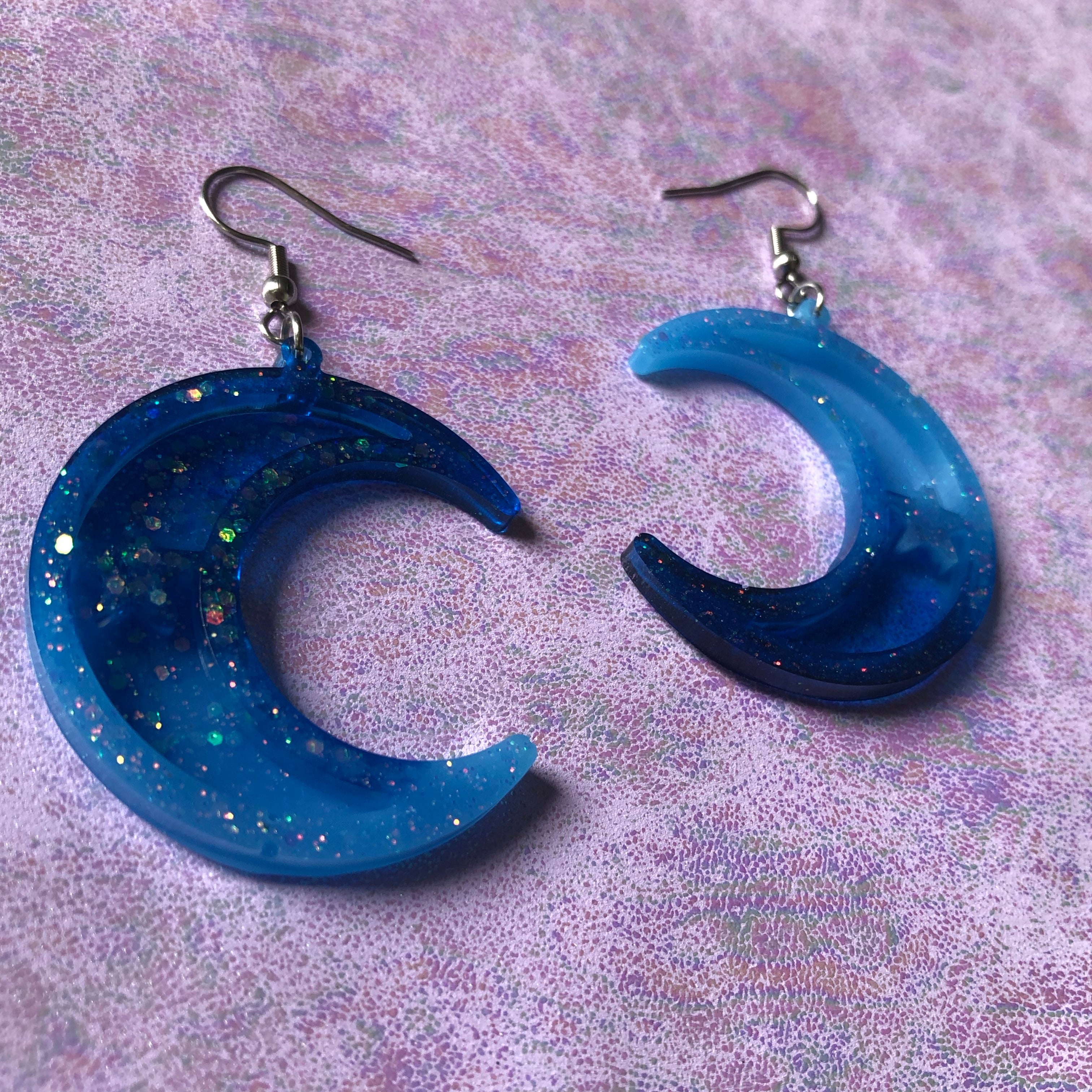Ocean Eyes Moon Earrings #2