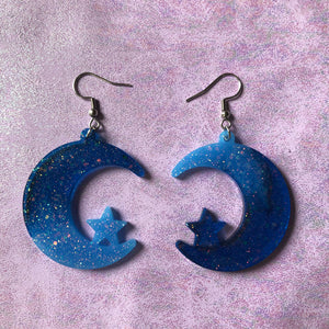 Ocean Eyes Moon Earrings
