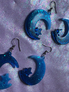 Ocean Eyes Moon Earrings